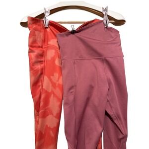 All in Motion Womens Athleisure Leggings, Set of TWO, Tie Dye & Rose Pink Size M